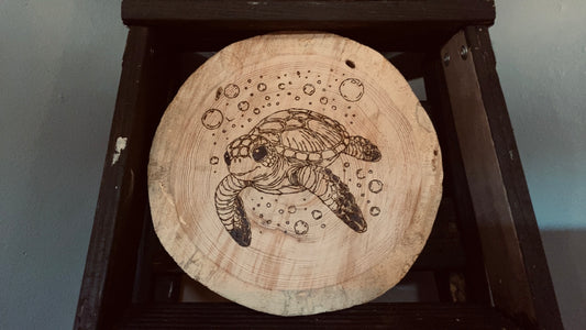 Wood Burned Turtle